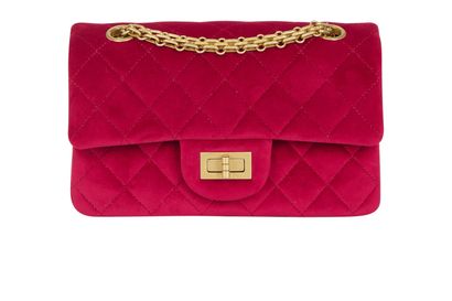 Reissue 2.55 Mini Single Flap, &pound;2,800, Handbags, Red, Velour, Front view